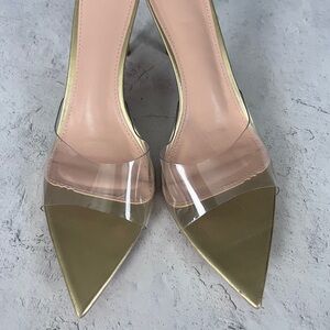 Elegant Gold Transparent Women's Heels